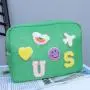 Fashion Stock Multi Color Custom Logo Letter Patches Large Capacity Nylon Waterproof Travel Zipper Pouch