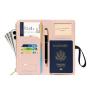 HR727 Strap PU Leather RFID Passport Bag Anti Theft Clip ID Portable Bank Card Holder Daily Matching Solid color Wallet Clip