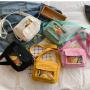 Fashion transparent PVC messenger bag with custom mini canvas ita bag