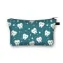 Make Up Pu Leather Flowers 3D Print Fashion Women Brand Makeup Insulated Cosmetic Bag