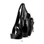 large capacity cowhide layer multifunctional fashionable crossbody phone bag men's genuine leather chest bag
