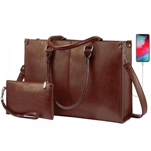 LOVEVOOK High Quality Designer Custom Vintage Classic Office Work Ladies Handbags Leather Fashion Women Tote laptop Bag with usb