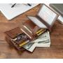 Factory Retro Man Short Trifold Wallet Slim genuine leather wallet for men credit card holder multi-function wallet wholesale