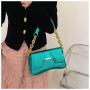 ZR422 Women's PU Solid Small Square Bag Girls Fashion Simple Shoulder Bag Female Chain Underarm Bag New Shopping Gift