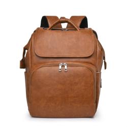 PU Leather Diaper Bag Baby Diaper Bag with Changing Station Waterproof  Leather Diaper Backpack