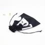 Recyclable Custom White Logo Organic Cotton Drawstring Child Shoe Pouch Soft Black Packaging Dust Shoe Bag