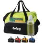 Gelory Custom Two tone colors water resistant polyester fabric with bottle holder Gym Sports Duffle Bag