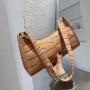 Fashion Alligator Pattern Solid Color Bag Single Shoulder Portable Armpit Bag China Wholesale PU Ladies Shoulder Bag