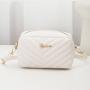 2024 Ladies Fashion Embroidered Cosmetic Bag V-Grain Wavy Diagonal Design Single Handle Portable for Foreign Trade Wholesale
