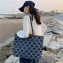 2024 new denim luxury handbag women's brand fashion print shoulder design women's bag