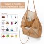 LX073 Summer Travel Mesh Beach Bag for Beach Vacation Swimming Family Travel Essentials Mesh Beach Tote Bag for Women
