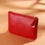 Men's and women's portable coin purse female 2024 new lychee grain zipper coin pouch solid color PU leather card bag wallets