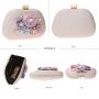 Elegant New Style Ladies Flower Evening Bags Clutch Shoulder Bag Pearl Buckle Wedding Dresses Pink Garment Cosmetic Bag Purse