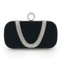 Wholesale Women Handbags Trendy Luxury Lady Party Rhinestone Diamond Hand Bags Black Velvet Clutch bag