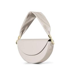 2021 New Trendy Faux Leather Famous Brands Half Moon Handbags for Women Wide Bag Strap Elegant Bags