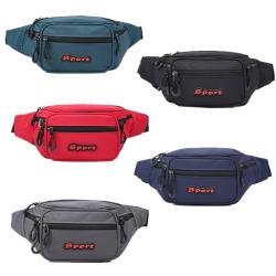 Gelory New Trendy Multi Function Waterproof Waist Bag Shoulder Pack Cross-body Chest Bag With Fashion 6 Zipper Pockets