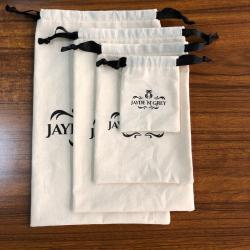 Custom Logo Recyclable  Ramadan Canvas Bags  for Skincare and Cosmetics Gift Bag cotton drawstring pouch
