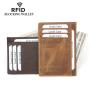 Manufacturer Direct Selling Men's Crazy Horse Leather Wallets RFID Blocking Card Bag Vintage Brown Credit Card Holder Money Clip