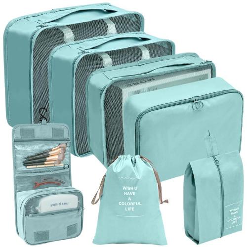 custom designed travel pouch compression suitcases luggage travel organitation bags set packing cubes