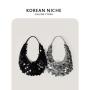 Luxury Silver Glitter Handbag PVC Sequins Decoration Shoulder Bag Two Colors Cheap Tote Bag Women's