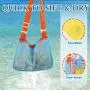Wholesale New Zip Up Large Capacity Beach Toy Shell Bags Adjustable Carrying Straps Mesh Tote Bags