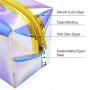 Gelory Travel Large Capacity Zipper Makeup Pouch Fashion Custom Holographic Pvc Clear Makeup Cosmetic Bag Waterproof
