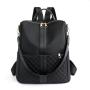 2024 New Korean Trend Oxford Cloth Women's Backpack Nylon Checkered Stitching Fashion Shoulder Bag Backpack