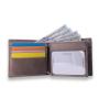 Crazy Horse Genuine Leather Slim Pocket Wallets Men Bifold Short Wallet