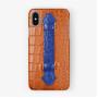 Ins Hot Sales Genuine Leather Embossed Crocodile Pattern Mobile Cell Phone Case Cover With Handle For Iphone 12 13 14 15 pro max