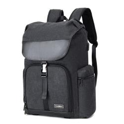 XL163 Outdoor Canvas Vintage Camera Bag Top Bottom Separation Camera Bag Waterproof Wear-resistant Camera Backpack