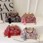 HR688 New Designed Dinner Clutch Handbag Fashion Flower Handheld Crossbody Bag Velvet Colored Bamboo Knot Tassel Decoration Bag