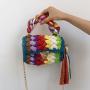 Taschen Hand Hook Knitting  Handbag  Finished Woolen Chains Hand Woven Bag Magnetic Button Crossbody Bag for Fashion