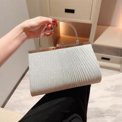 Popular twinkling women party clutch bags dinner dress handbag evening wedding wrinkle clutch handbags for women