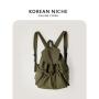New Folded Drawstring Nylon Backpack Unisex Style Large Capacity Travel Backpack Casual Waterproof Student School Bag Female