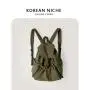New Folded Drawstring Nylon Backpack Unisex Style Large Capacity Travel Backpack Casual Waterproof Student School Bag Female