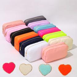 Many stock color nylon cosmetic bag can be customized nylon pouch make up bag with nylon bag