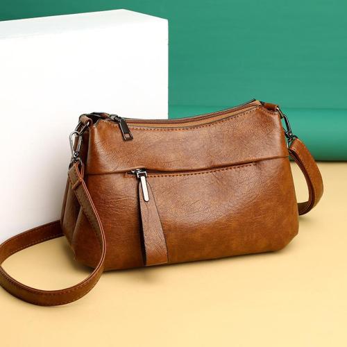 Classical vegan leather bags women handbags ladies mom brown shoulder bag cross-body leather bags