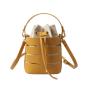 2023 new trendy hollow-out portable chic bucket bag Korean style all-match shoulder crossbody women's bag