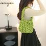 Custom colors Winter Thick Icelandic Wool Diy Chunky Yarn Tote Women's Hand Knitted Crochet Handbag Bag