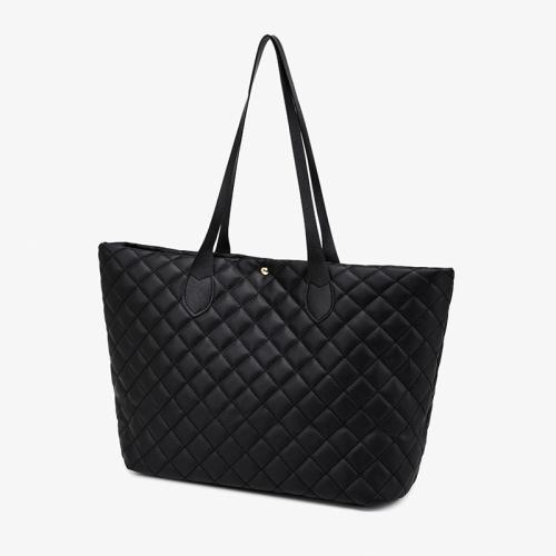 Gelory Wholesale PU Leather Big Capacity Daily Life Office Lady Handbag Custom Velvet Embroider Women Tote Hand Bag