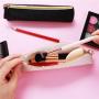 Gelory Lovely Stationery Bag PU Leather Pen Pencil Case Cute Slim Zipper Cosmetic Bag Small Pencil Pouch Portable