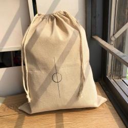 Custom Logo Printed Cotton Linen Jute Bag With String