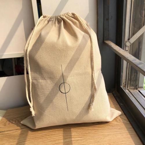 Custom Logo Printed Cotton Linen Jute Bag With String