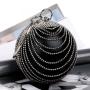 Hot selling crystal tassel round spherical rhinestone party bags gold evening bags supplier woman bags handbags pochette femme