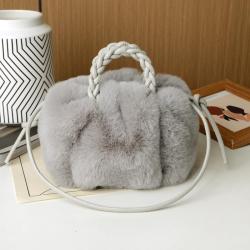 CCF704 New Trend Women's Fur Shoulder Handbag Ladies Single Shoulder Bag Luxury Tote Bags Drawstring Woven Purse And Handbag