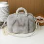 CCF704 New Trend Women's Fur Shoulder Handbag Ladies Single Shoulder Bag Luxury Tote Bags Drawstring Woven Purse And Handbag