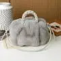 CCF704 New Trend Women's Fur Shoulder Handbag Ladies Single Shoulder Bag Luxury Tote Bags Drawstring Woven Purse And Handbag