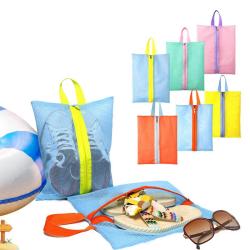 ZWY291 New Breathable Mesh Beach Shoes Bag Nylon Lightweight Foldable Daily Clutter Organizer Practical Handheld Swimming Bag
