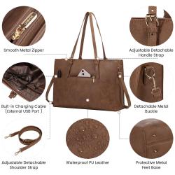 2pc/set Fashionable office lady computer tote handbag set large leather shoulder bags Croc solid laptop briefcase bags for women