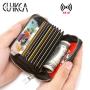 CUIKCA Fashion Lychee Pattern PU Leather Unisex Organ Type Card Holder RFID Wallet Zipper Coins Purse Business ID Bank Card Case